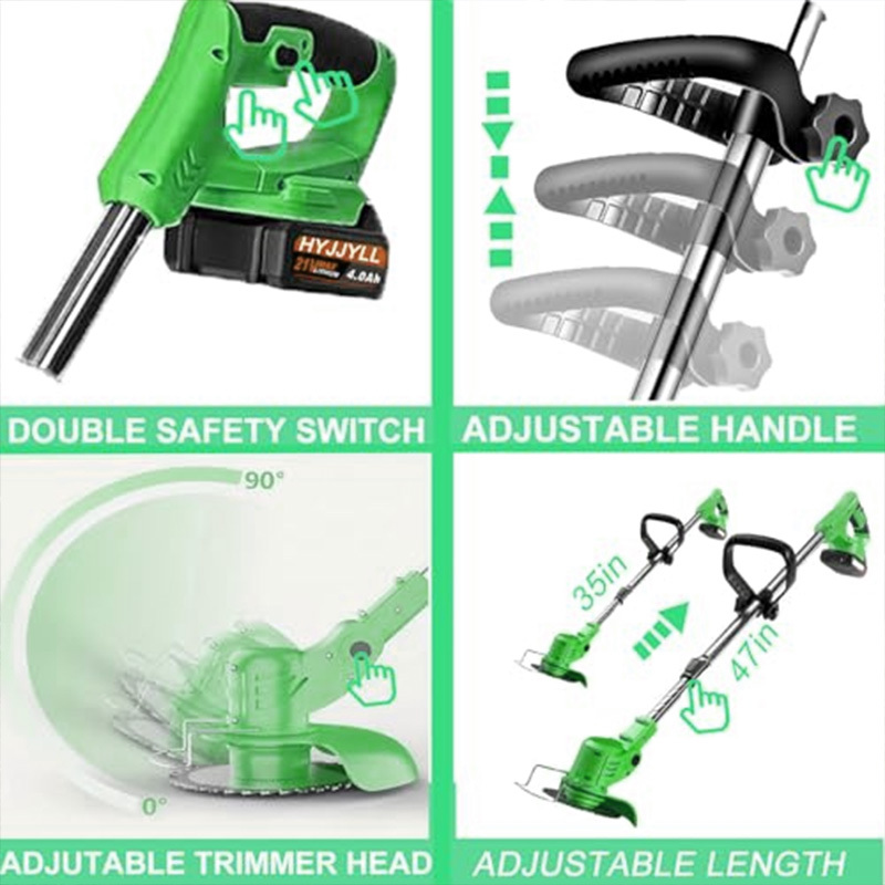 5209483d-331e-41b4-aeb5-c0fe5f8f4e61.jpg Cordless Electric Grass Trimmer 2-in-1 Lawn Edger W & 2 Batteries & Blades Yard Garden Tool Kit - Image 4